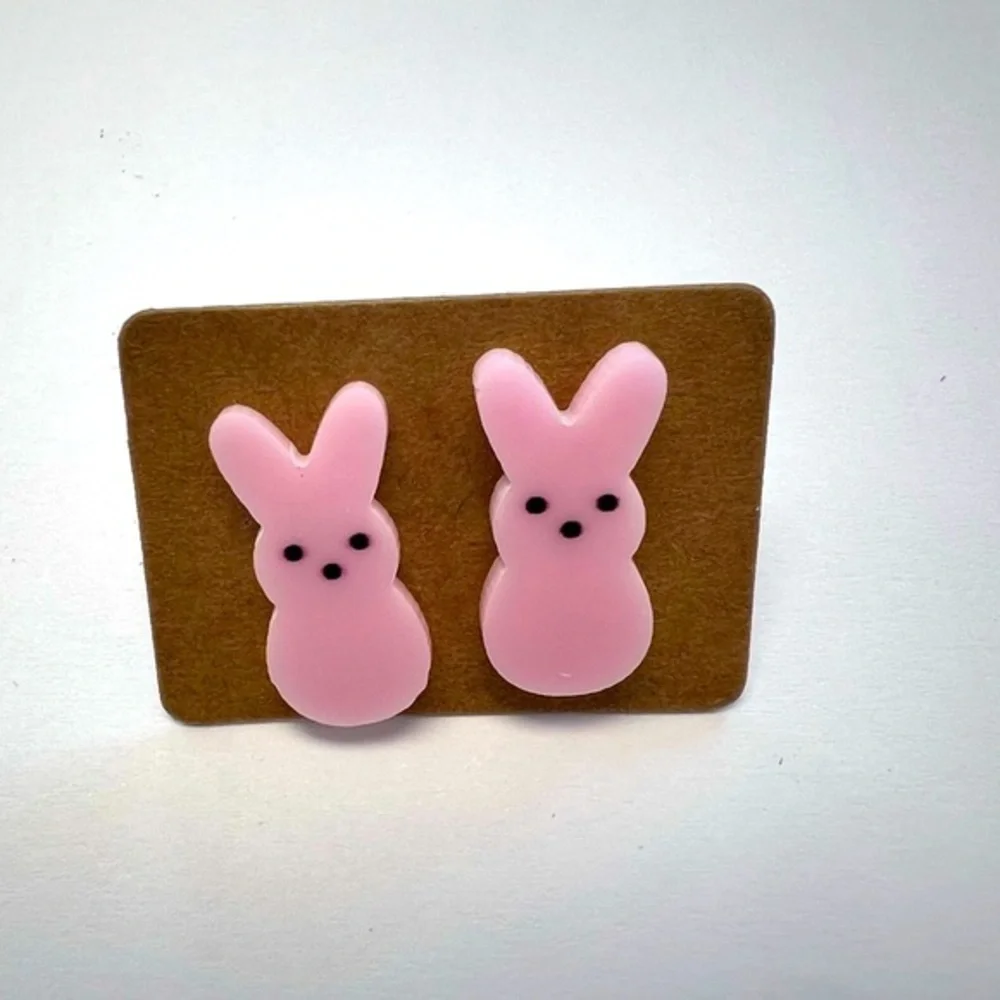 PINK BUNNY STUD EARRINGS